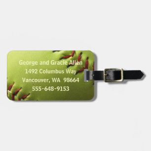 Etiqueta De Bagagem Solteiro amarelo do softball