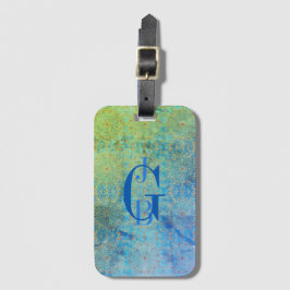 Etiqueta De Bagagem Sombras do Ombre Verde Azul