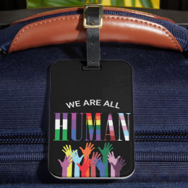 Etiqueta De Bagagem Somos Todos Mãos Coloridas Humanas