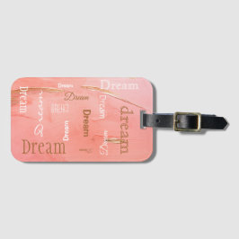 Etiqueta De Bagagem Sonho Dourado Cor Branca Laranja
