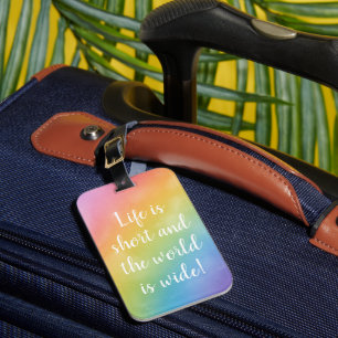 Etiqueta De Bagagem Sonhos de Wanderlust Aquarela Coração Dourado