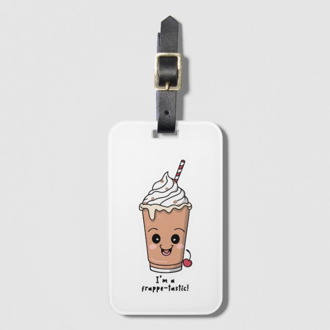 Etiqueta De Bagagem Sou Frappe-tastic | Frappe com creme chicote (Frente Vertical)