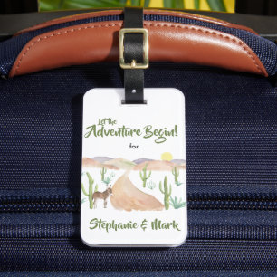 Etiqueta De Bagagem Southwest Desert Adventure Watercolor Personalizad