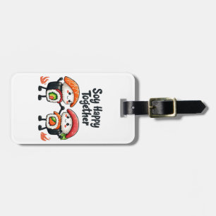 Etiqueta De Bagagem Soy feliz juntos Sushi Kawaii Comida japonesa