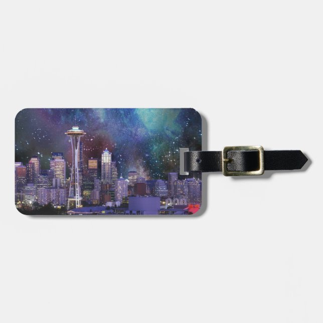 Etiqueta De Bagagem Spacey Seattle (Frente Horizontal)