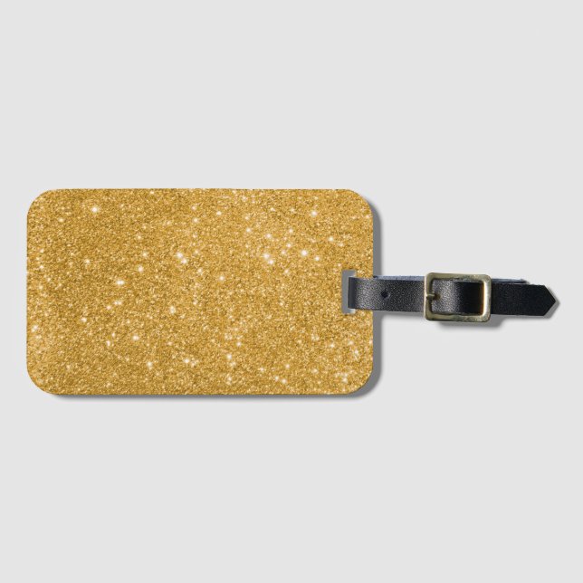 Etiqueta De Bagagem Sparkle Dourado (Frente Horizontal)