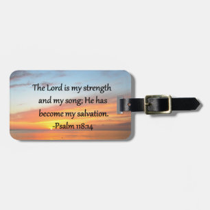 ETIQUETA DE BAGAGEM SPIRITUAL PSALM 118:14 DESIGN DE FOTO SUNRISE