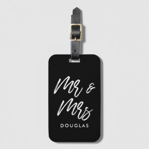 Etiqueta De Bagagem Sr e Sra personalizados modernos
