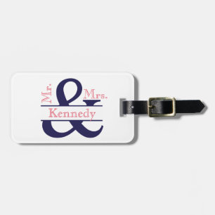 Etiqueta De Bagagem Sr. e Sra. personalizados Novo Weds Monograma