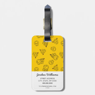 Etiqueta De Bagagem Sr. Feliz & teste padrão amarelo pequeno da