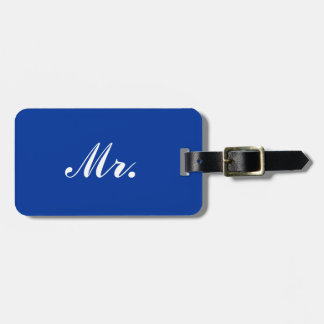 Etiqueta De Bagagem Sr. metade do Blue Mr e Sra. Bagagem para ele