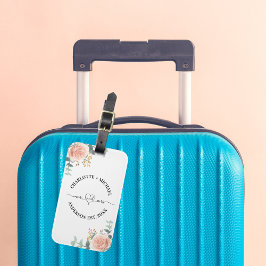 Etiqueta De Bagagem Sr. newlyweds rosa gold florals greenery