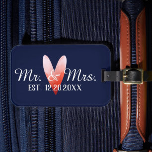 Etiqueta De Bagagem Sr. & Sra. Personalizada Newlyweds