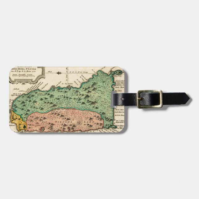Etiqueta De Bagagem St Lucia 1758 (Frente Horizontal)