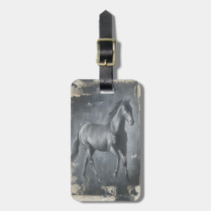 Etiqueta De Bagagem Stallion Black Running