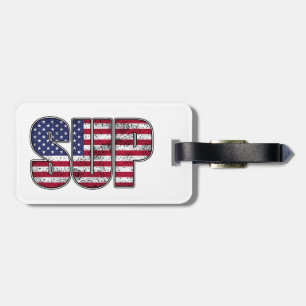 Etiqueta De Bagagem Standup Paddling SUP American Flag