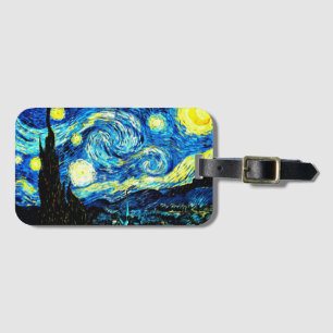 Etiqueta De Bagagem Starry Night, famoso quadro de van Gogh