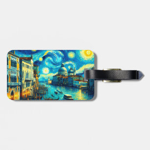 Etiqueta De Bagagem Starry Night Veneice Itália