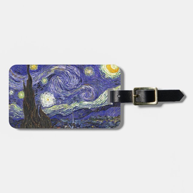 Etiqueta De Bagagem Starry Night, Vincent Van Gogh. (Frente Horizontal)