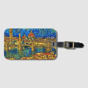 Etiqueta De Bagagem Starry Starry Night Florence Itália