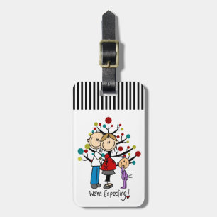 Etiqueta De Bagagem Stick Figures Expectativa Parente Girl