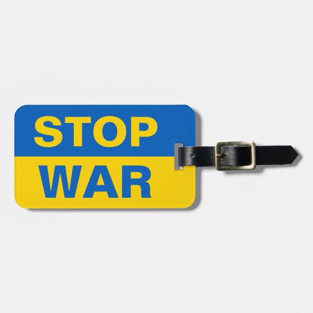 Etiqueta De Bagagem Stop War Ucrânia Ucraniano (Frente Horizontal)