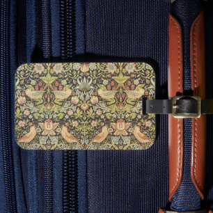 Etiqueta De Bagagem Strawberry Theves por William Morris, Vintage Art