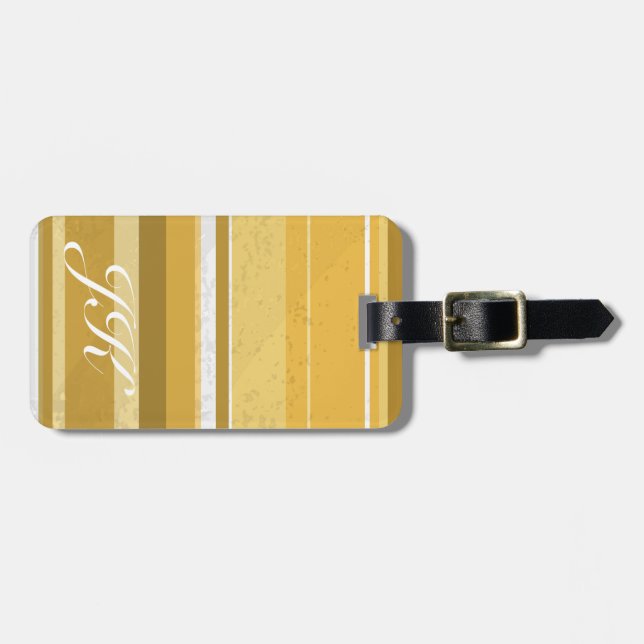 Etiqueta De Bagagem Stripes Amarelo (Frente Horizontal)