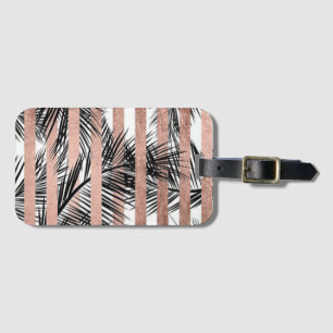Etiqueta De Bagagem Stripes e Folhas