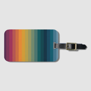 Etiqueta De Bagagem Stripes Retro Arco-Íris Coloridas 70 e 80