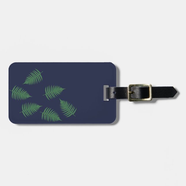 Etiqueta de Bagagem Stylish Green Fern (Frente Horizontal)