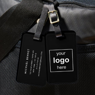 Etiqueta De Bagagem Sua Logo Aqui Viagens Negócios Preto