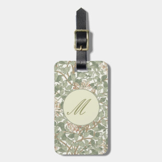 Etiqueta De Bagagem Suave Verde Vintage William Morris Honeysuckle