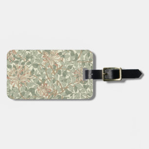 Etiqueta De Bagagem Suave Verde Vintage William Morris Honeysuckle