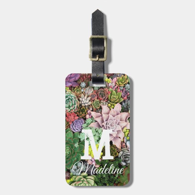 Etiqueta De Bagagem Suculentos Coloridos (Frente Vertical)