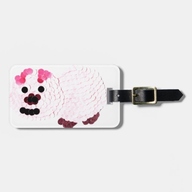 Etiqueta De Bagagem Suíno Rosa (Frente Horizontal)