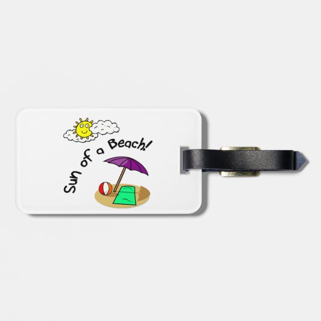 Etiqueta De Bagagem Sun de uma praia (Traseira Horizontal)