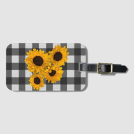 Etiqueta De Bagagem Sunflower Buffalo Plaid