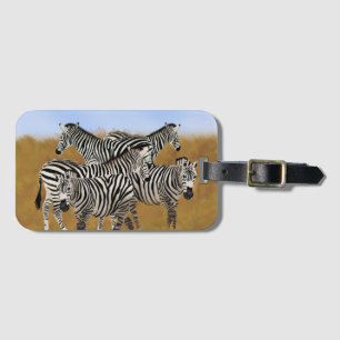 Etiqueta De Bagagem Sunny Serengeti Zebra Safari Wildlife Adventure