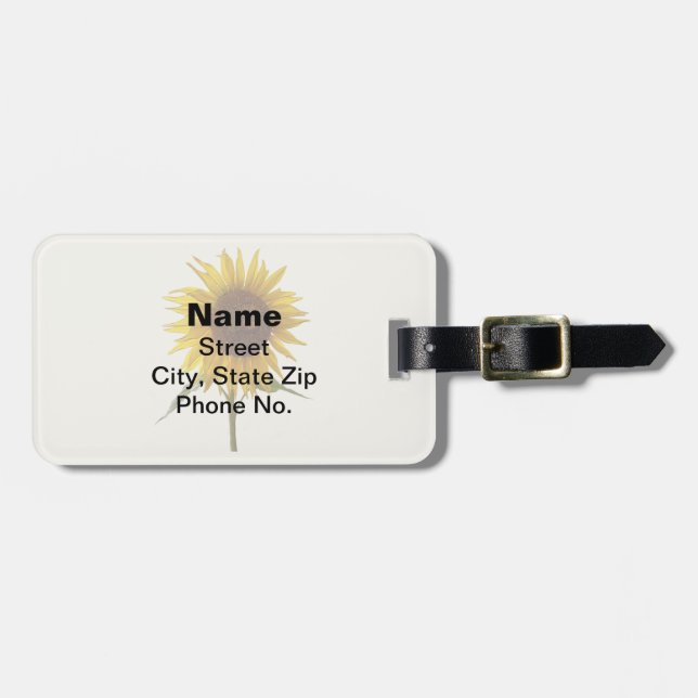 Etiqueta De Bagagem Sunny Sunflower (Frente Horizontal)