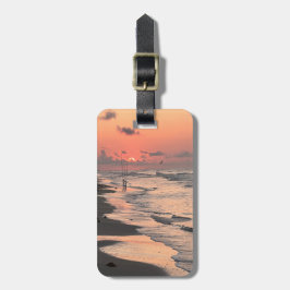 Etiqueta De Bagagem Sunrise na Costa do Texas, personalizada