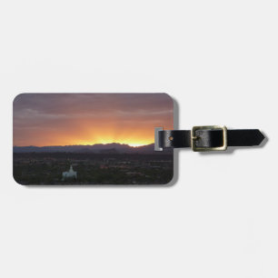 Etiqueta De Bagagem Sunrise sobre Ruas. George Utah Landscape