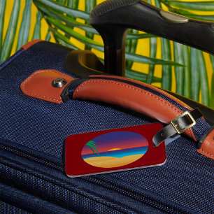 Etiqueta De Bagagem Sunset de praia