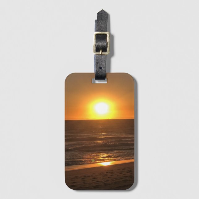 Etiqueta De Bagagem Sunset em Newport Beach, Califórnia (Frente Vertical)