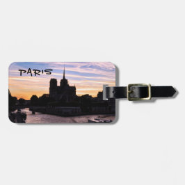 Etiqueta De Bagagem Sunset on Notre Dame de Paris - Paris, França