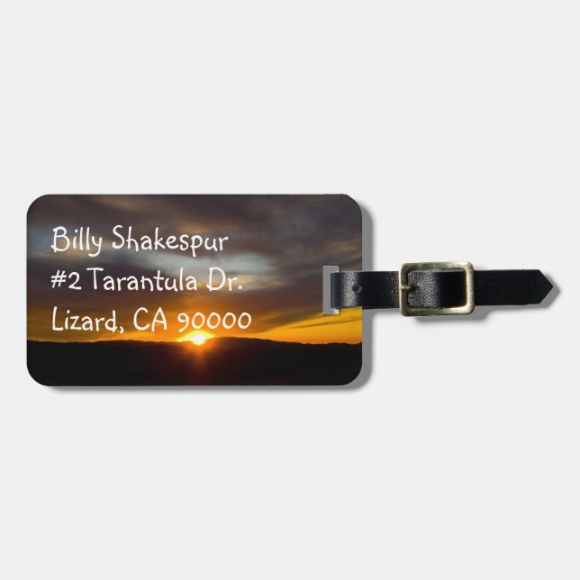 Etiqueta De Bagagem Sunset Over The Hill (Frente Horizontal)