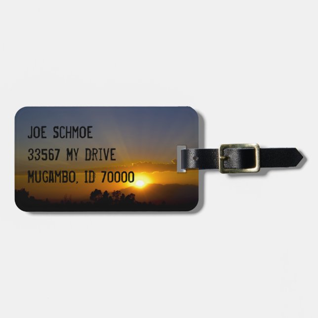 Etiqueta De Bagagem Sunset Over the Valley (Frente Horizontal)