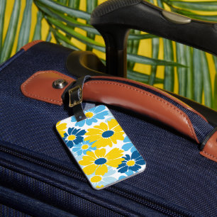 Etiqueta De Bagagem Sunshine Blue Sky Daisy Blooming
