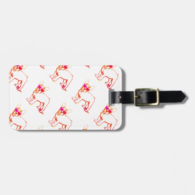 Etiqueta De Bagagem Super Bulldog Francês (Frente Horizontal)