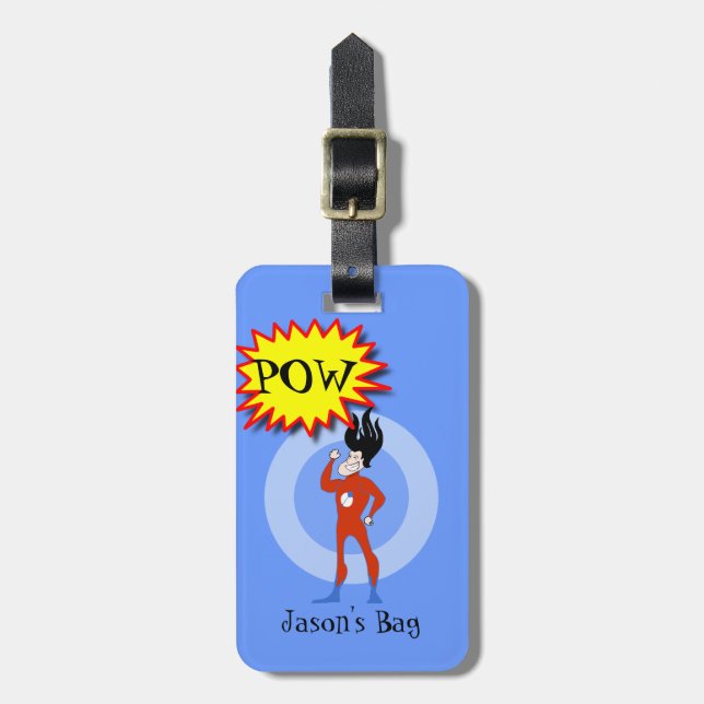 Etiqueta de Bagagem Super Hero (Frente Vertical)